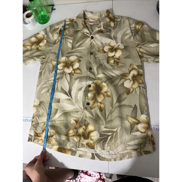Tommy Bahama Yellow Floral Silk Vacation Shirt Men's Size S - Picture 7 of 8